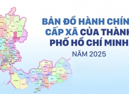 Bản đồ 168 phường xã mới tại TP HCM sau sáp nhập